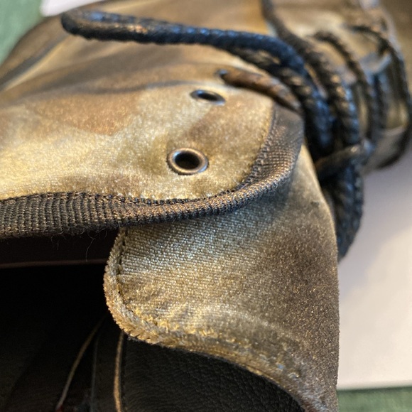 Bronze/Brown/Black Italian Leather Combat Boots - Ladies size 40 / US 9.5 - Picture 9 of 11